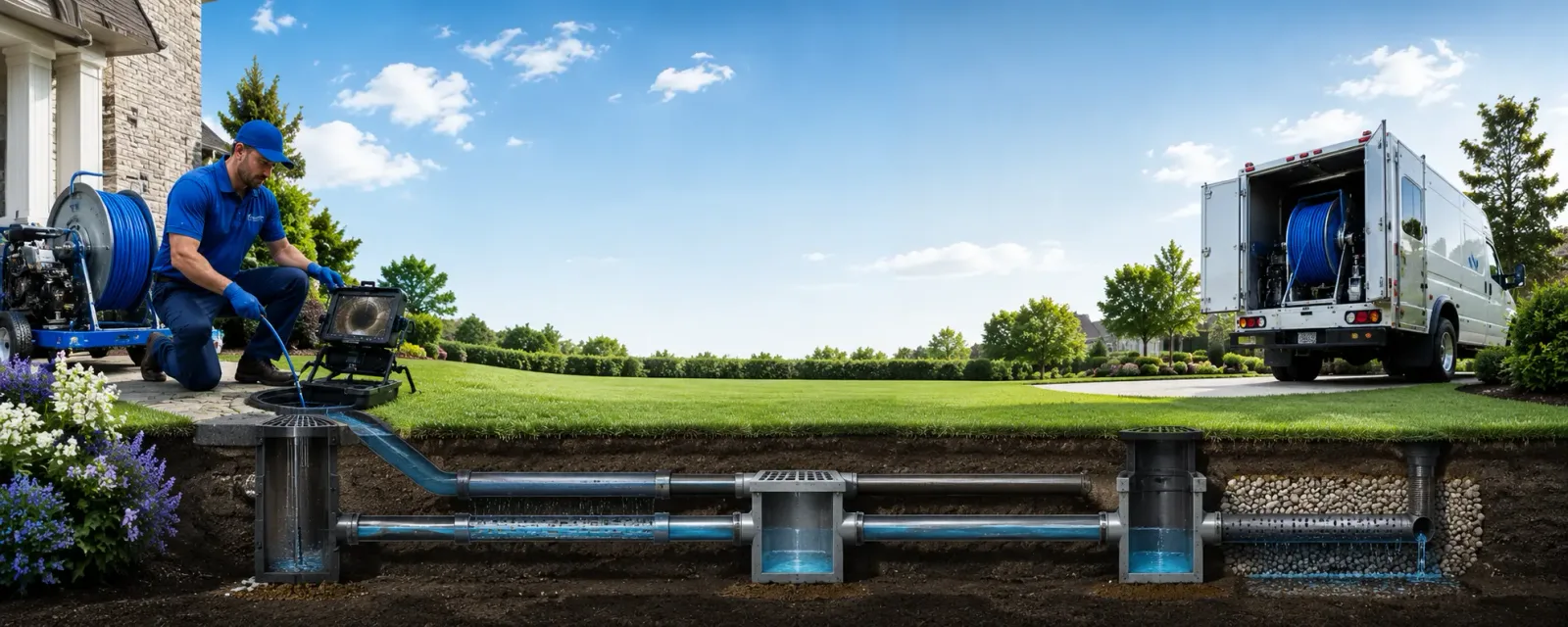 Outdoor drain cleaning information for New Hill, NC